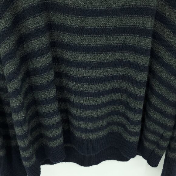 Vince Merino Wool/Camel Blend Slouchy Stripe Sweater M Black/Gray - Picture 8 of 16